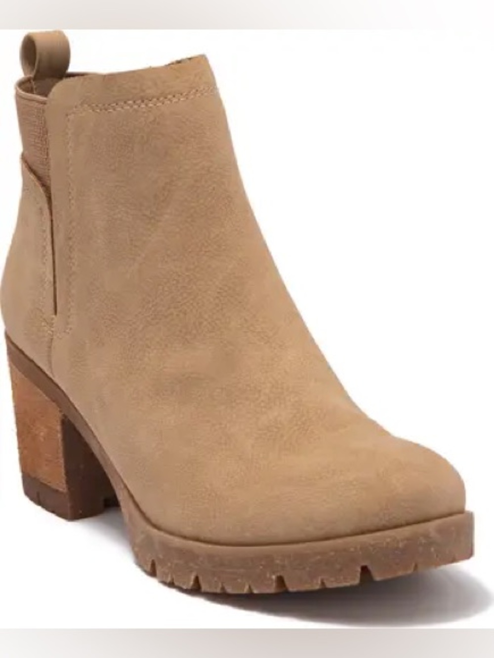 Korks Light Brown Tan Elsie Lug Sole Booties, Size 10